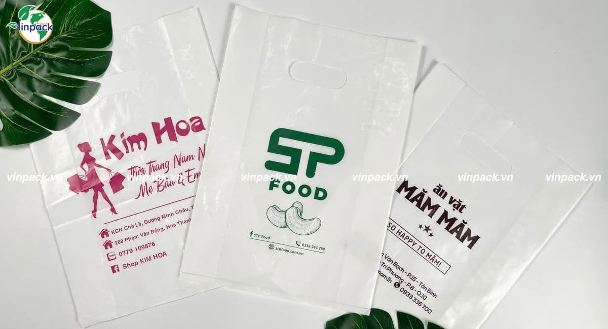 Mẫu túi hột xoài PE in logo theo yêu cầu bằng công nghệ in lụa