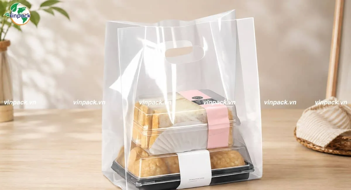 Mẫu túi hột xoài pp trong đựng bánh