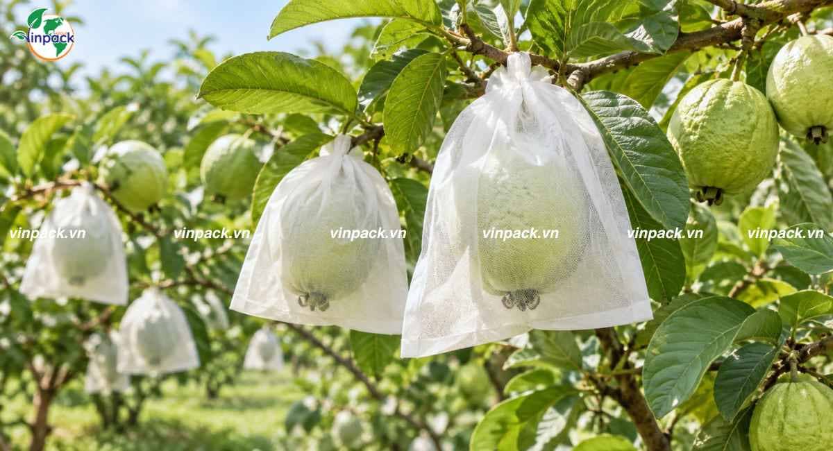 Mẫu túi vải không dệt bọc trái ổi