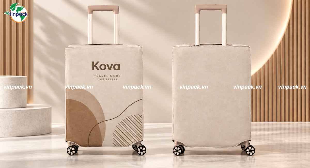 Mẫu túi vải không dệt bọc vali in logo thương hiệu sắc nét cao cấp