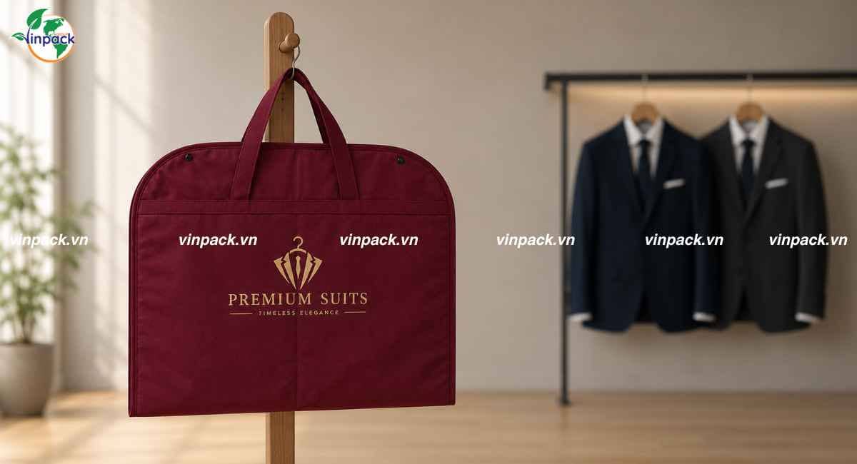 Mẫu túi vải không dệt đựng áo vest sang trọng
