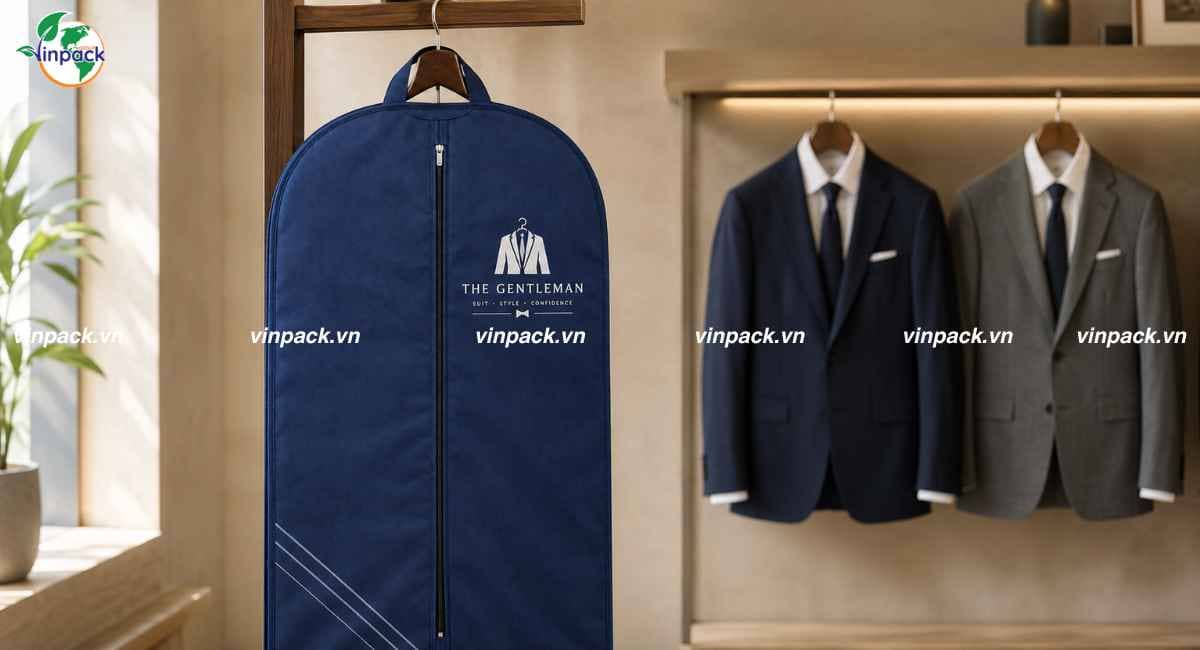 Mẫu túi vải không dệt đựng áo vest cao cấp chống ẩm chống bụi