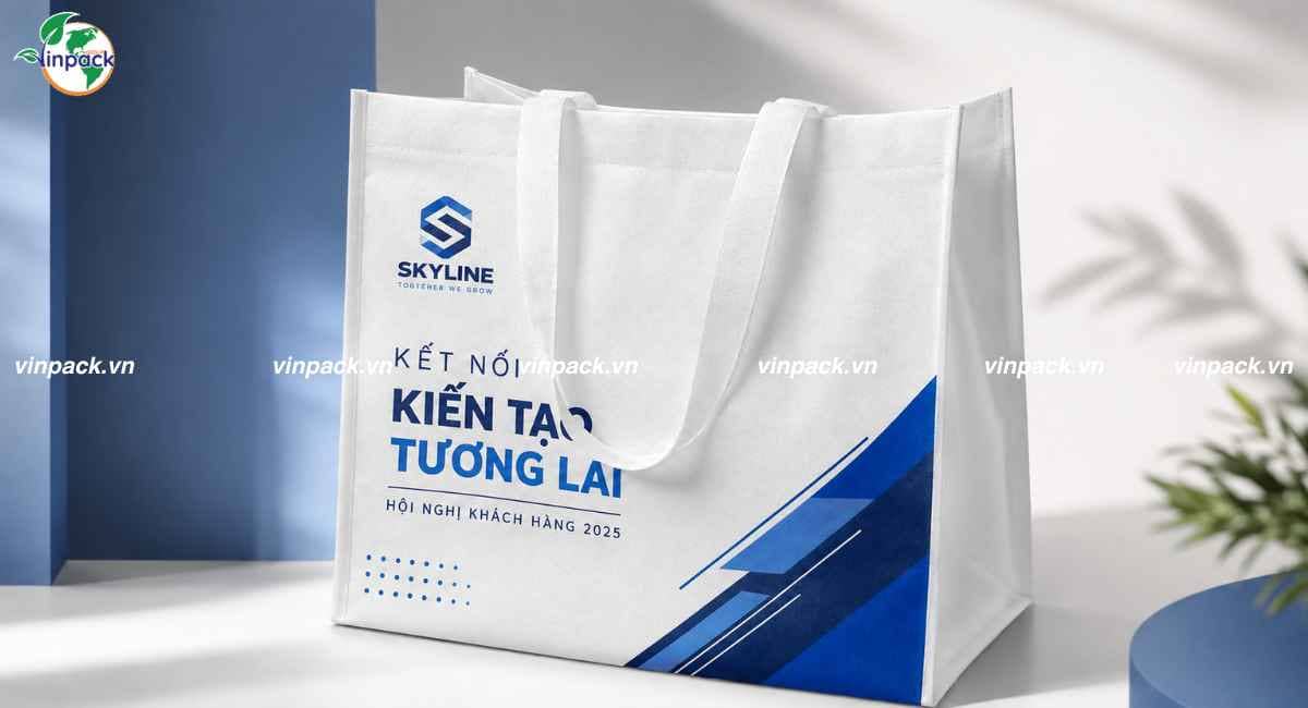 Mẫu túi vải không dệt đựng tài liệu cao cấp sang trọng
