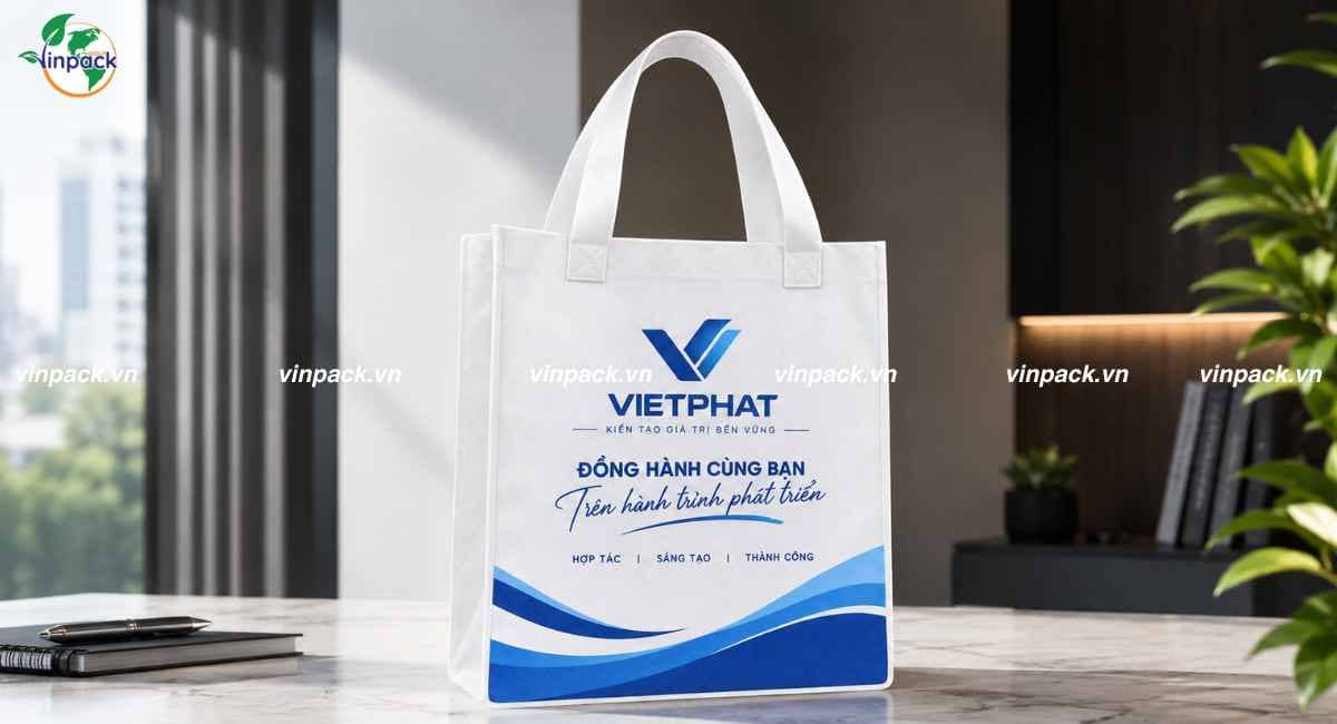 Mẫu túi vải không dệt đựng tài liệu có quai xách