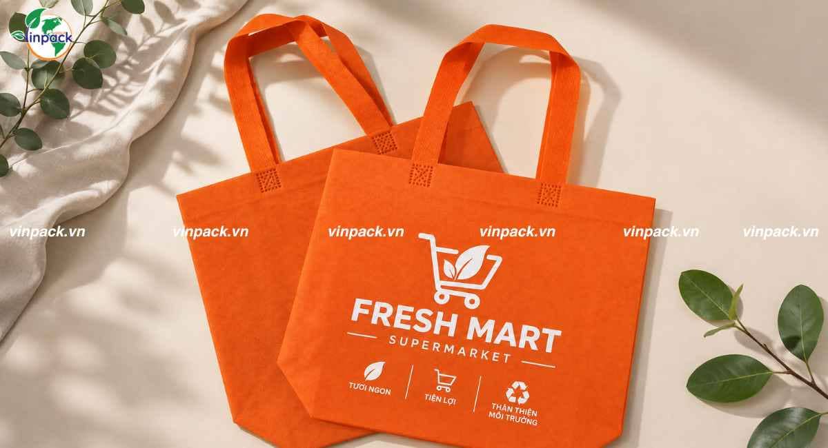 Mẫu túi vải không dệt ép nhiệt chặt đáy