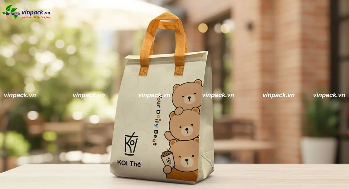 Túi vải không dệt giữ nhiệt dùng cho takeaway
