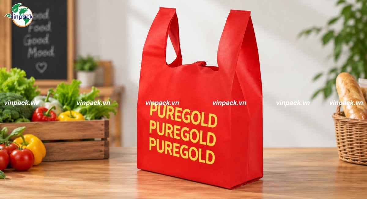 Mẫu túi vải không dệt T-shirt quà tặng