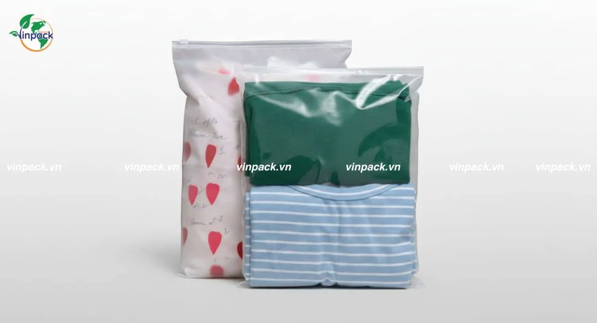 Túi zip nhựa HD bề mặt mờ cho shop quần áo