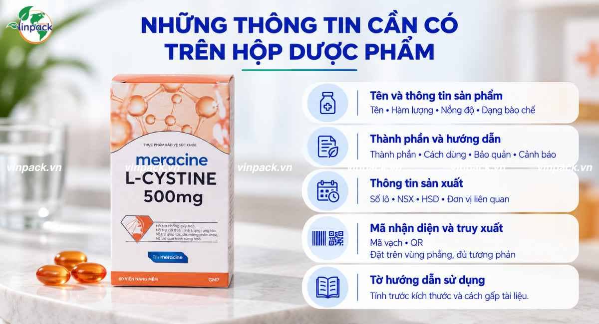 Những thông tin cần bố trí trên hộp giấy đựng dược phẩm