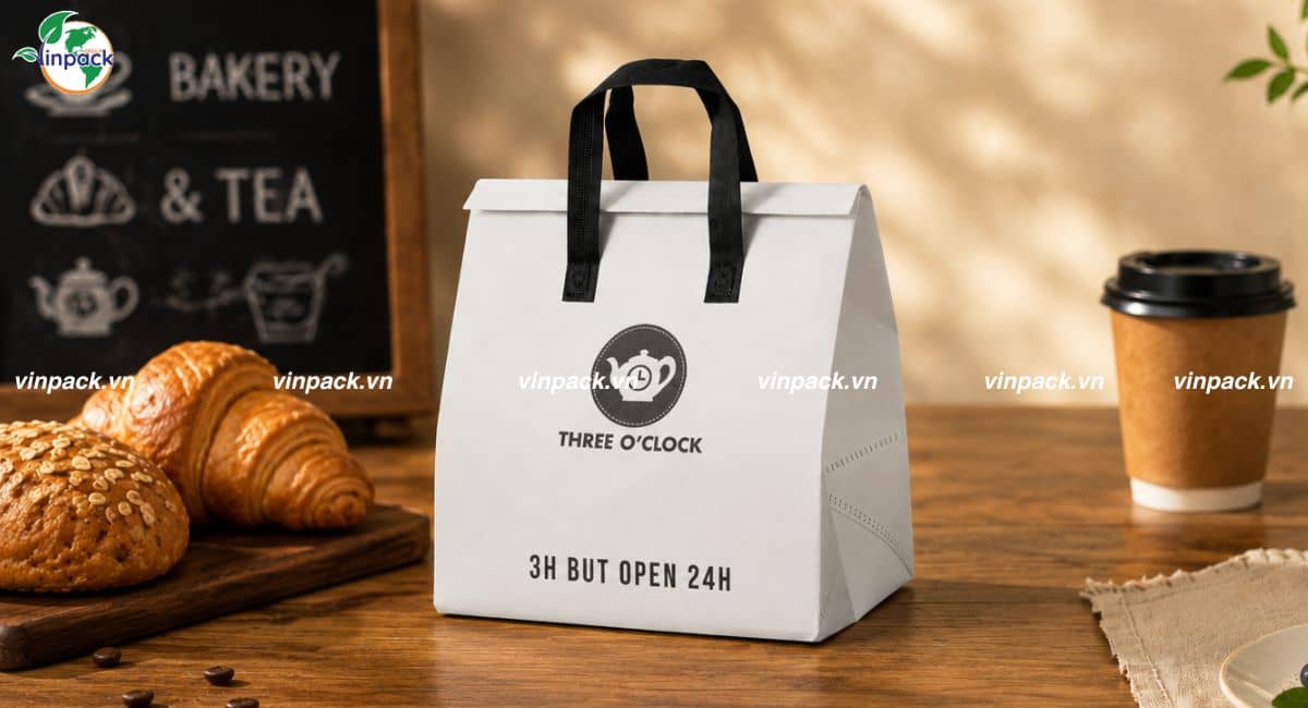 Thành phẩm túi vải không dệt giữ nhiệt Teatime