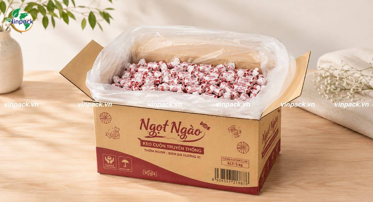 Mẫu thùng carton 3 lớp đựng bánh kẹo