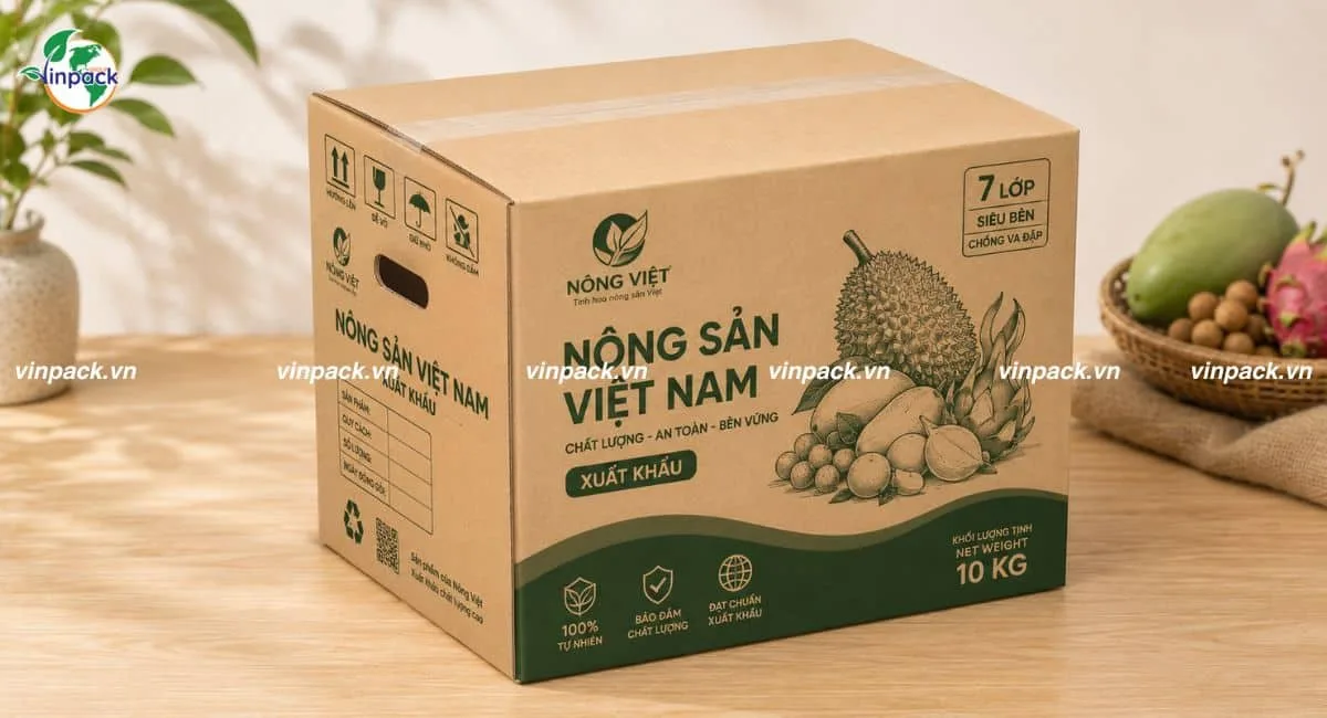 Mẫu thùng carton 7 lớp đụng nông sản