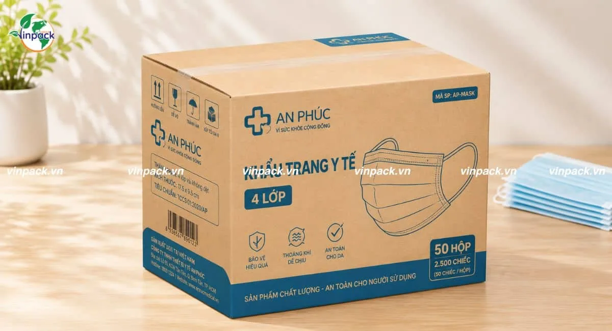 Mẫu thùng carton đựng khẩu trang