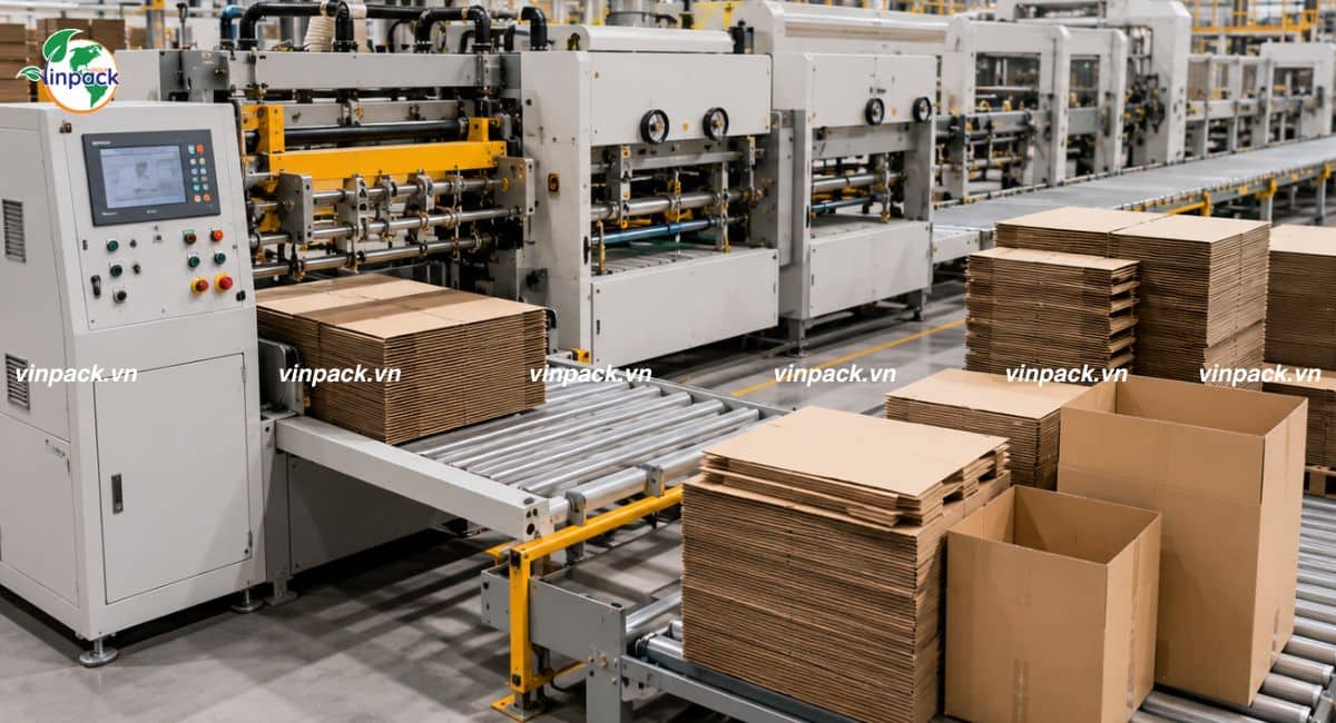 Máy móc sản xuất thùng carton tại Vinpack
