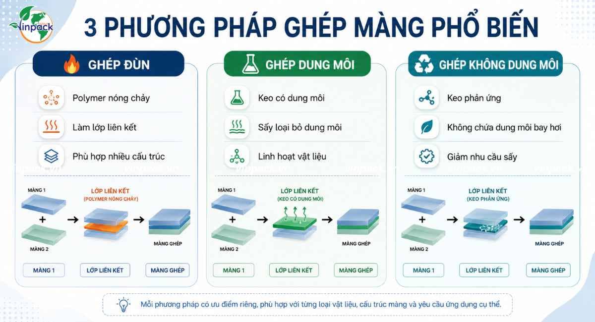 3 Phương pháp ghép màng phổ biến trong bao bì màng ghép