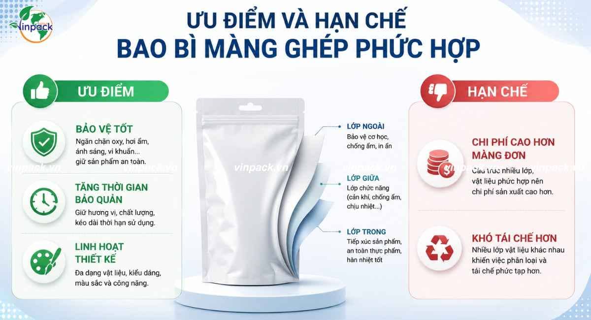 Ưu nhược điểm bao bì màng ghép