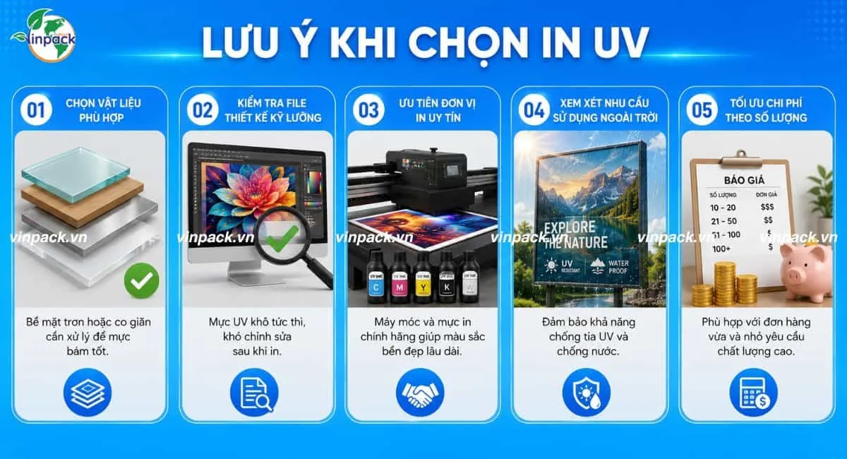 Lưu ý khi sử dụng công nghệ in uv