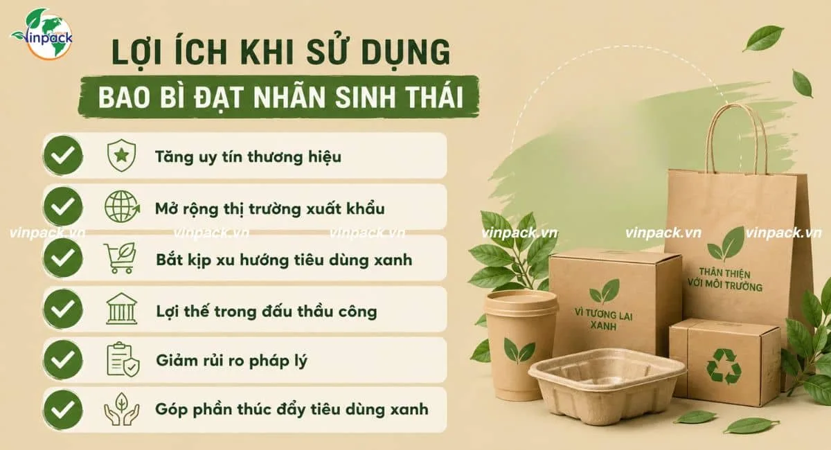 Túi giấy, hộp kraft, ly giấy minh họa 6 lợi ích của bao bì thân thiện môi trường