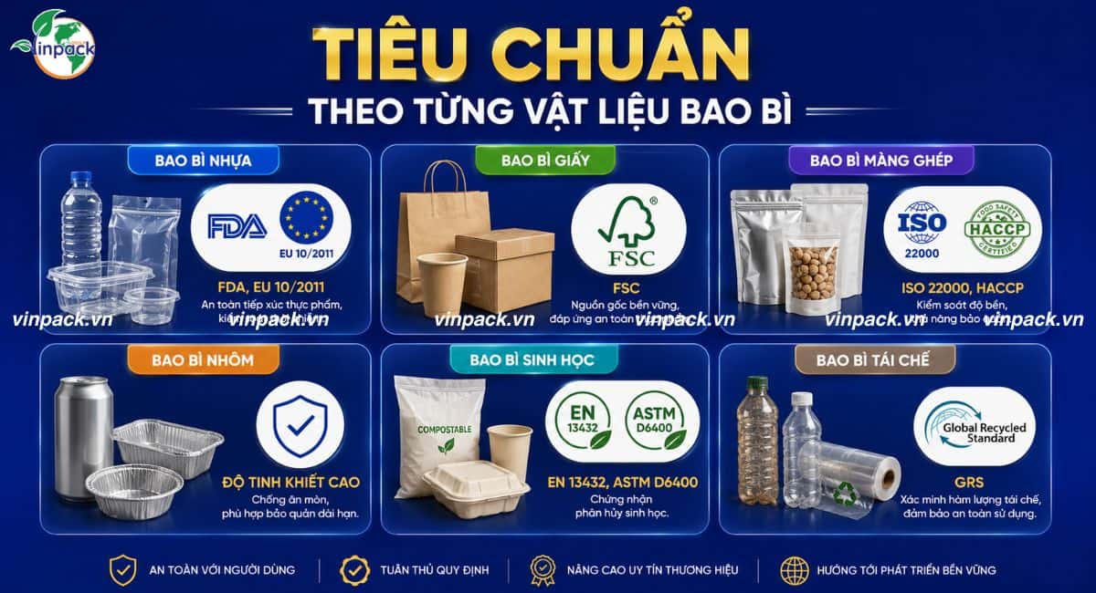 Tiêu chuẩn quốc tế theo từng vật liệu bao bì