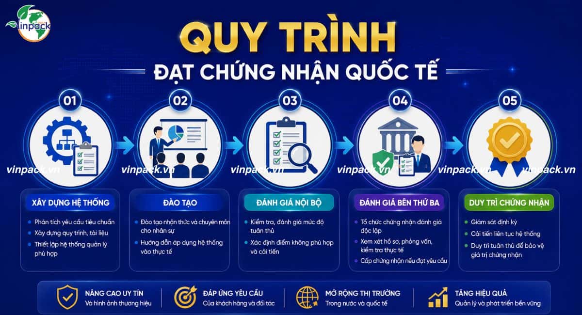 Quy trình đạt các chứng nhận quốc tế