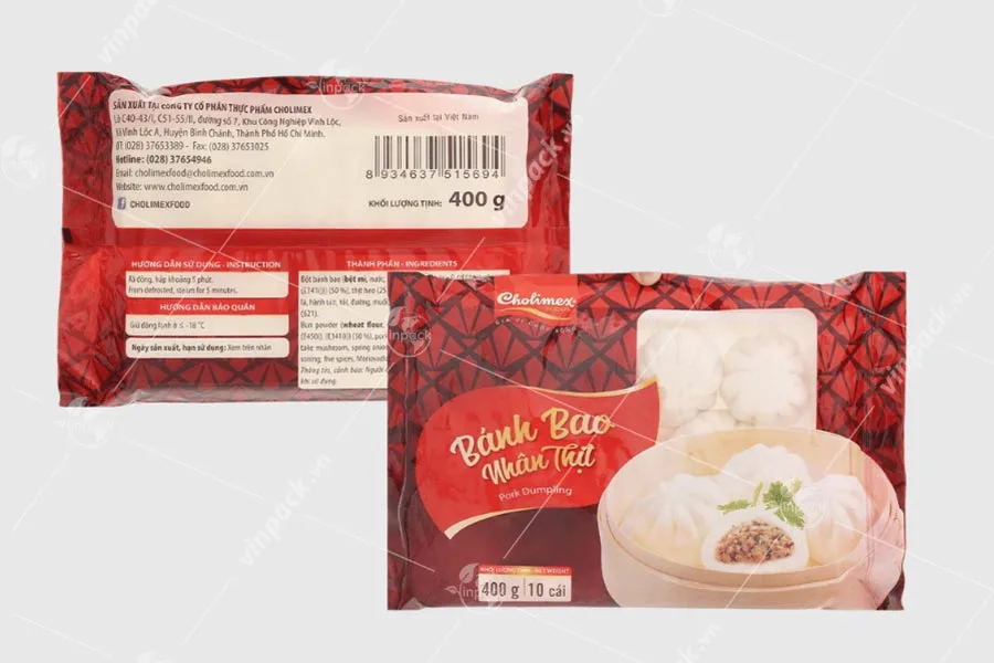 Túi bánh bao đông lạnh kiểu hàn lưng giữa
