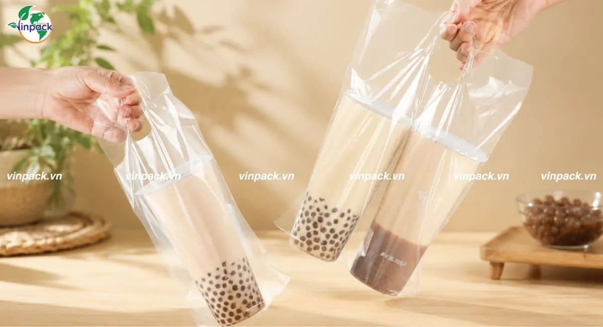 Túi đựng ly trà sữa trơn không in giá xưởng