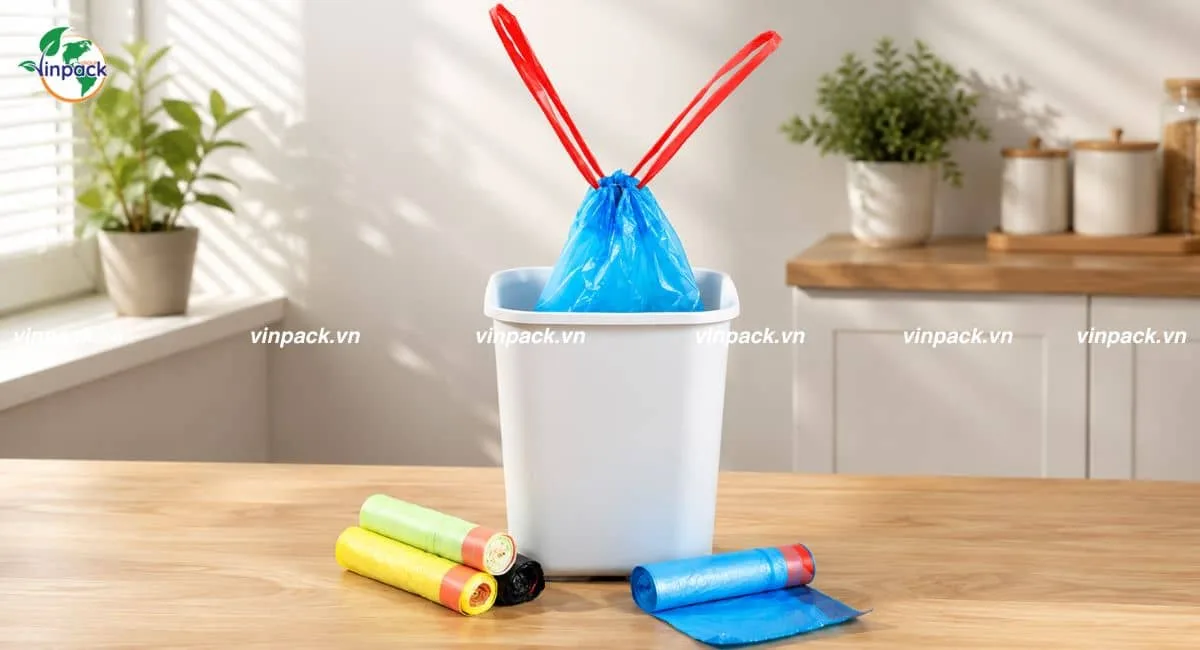 Mẫu túi đựng rác dây rút thu gom rác tiện lợi