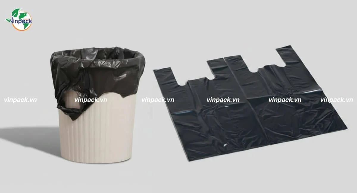 Túi đựng rác có quai chất liệu PE