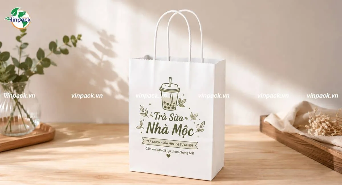 Mẫu túi giấy đựng đồ uống cho các cửa hàng FnB