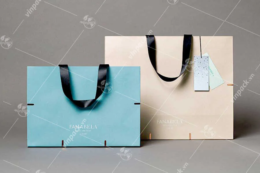 Túi giấy đựng cho shop thời trang quai vải đẹp