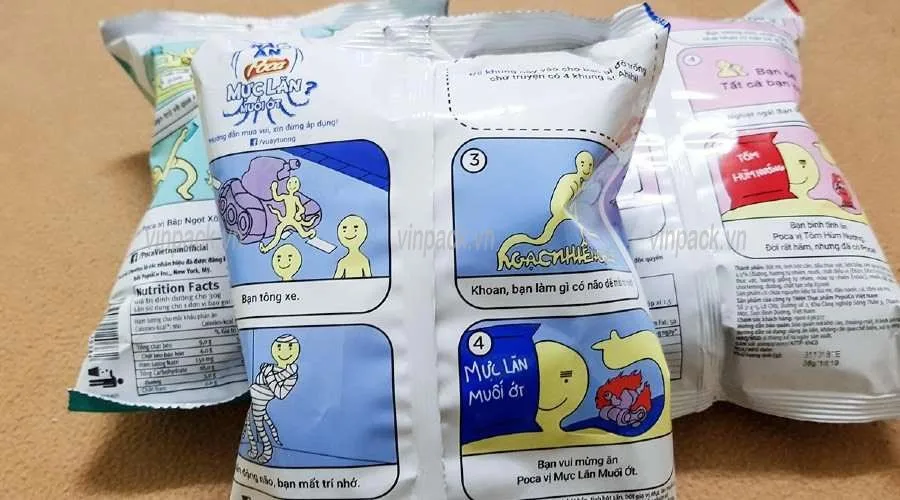Túi hàn lưng giữa được dùng để đóng gói thực phẩm Túi hàn lưng giữa được dùng để đóng gói thực phẩm