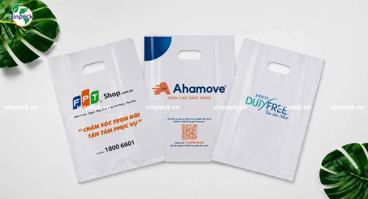 Túi nilon đục lỗ xoài in logo doanh nghiệp rõ nét