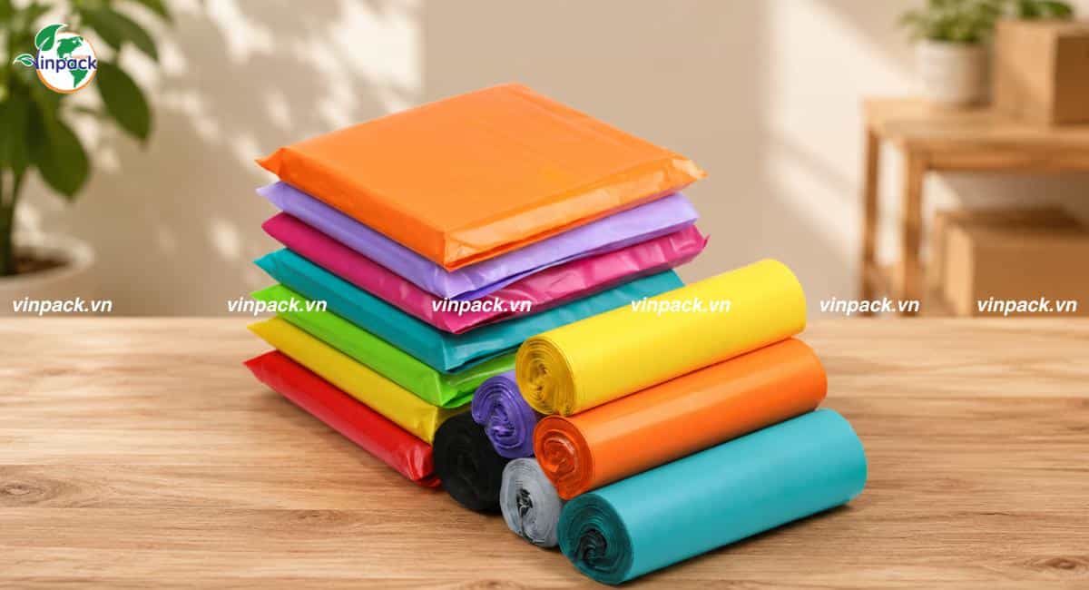 Mẫu túi niêm phong gói hàng chuyển phát nhanh trơn đa dạng màu sắc