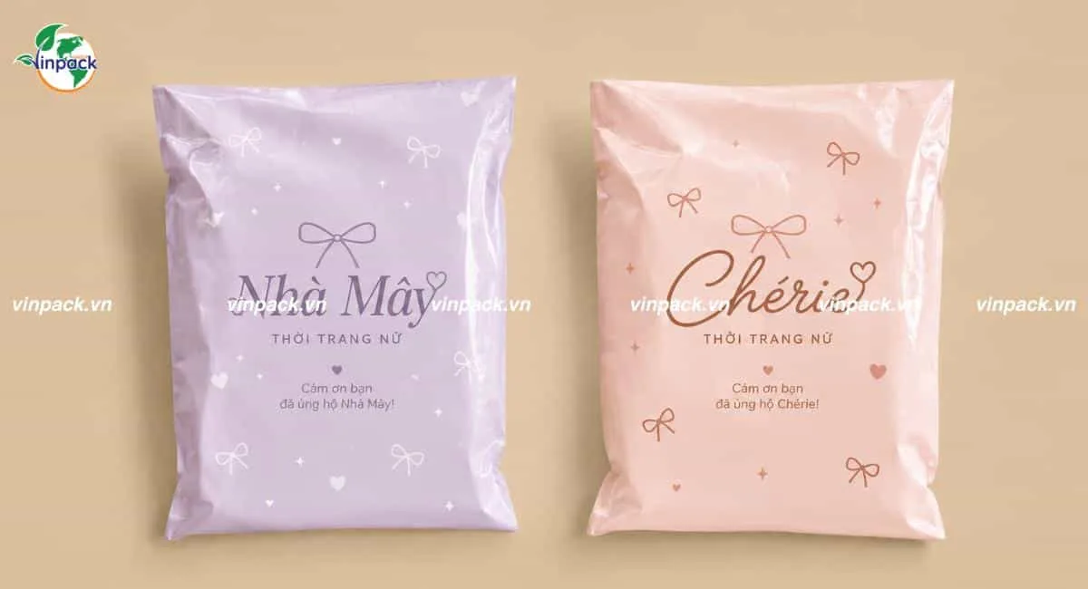 Mẫu túi nilon gói hàng in logo rõ nét