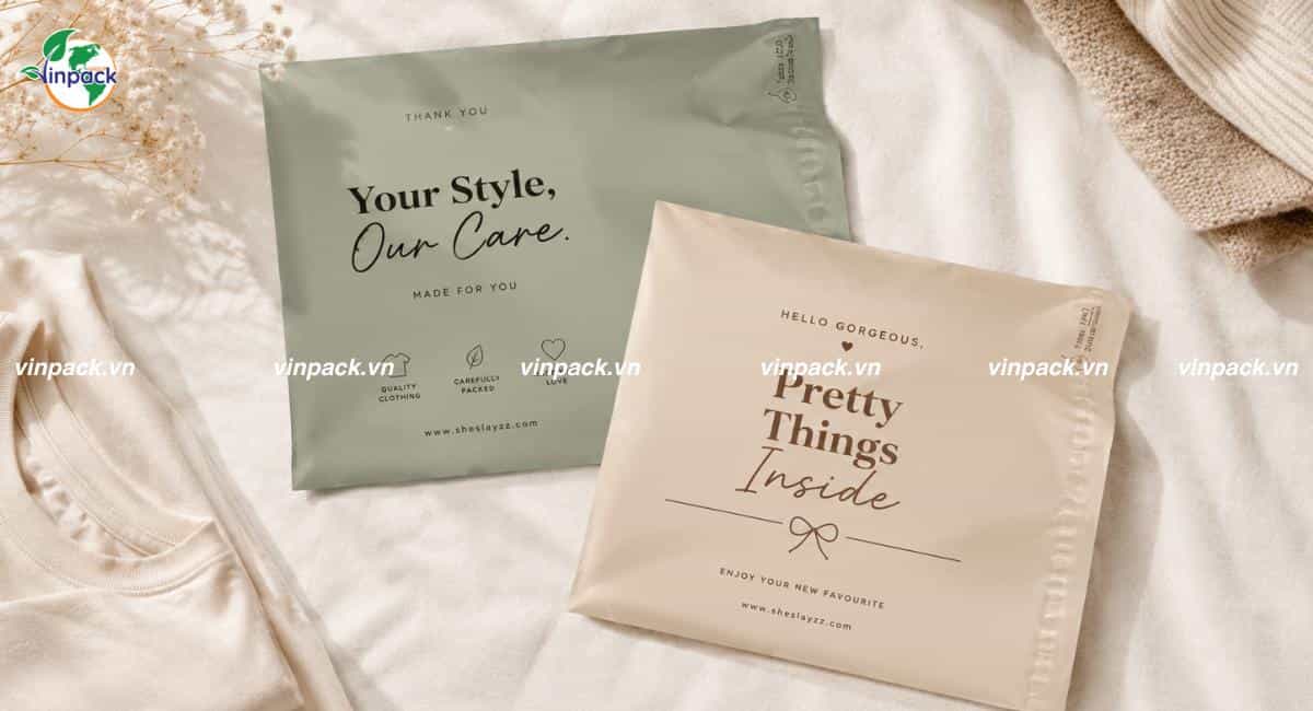 Mẫu túi niêm phong đóng gói quần áo cho shop online