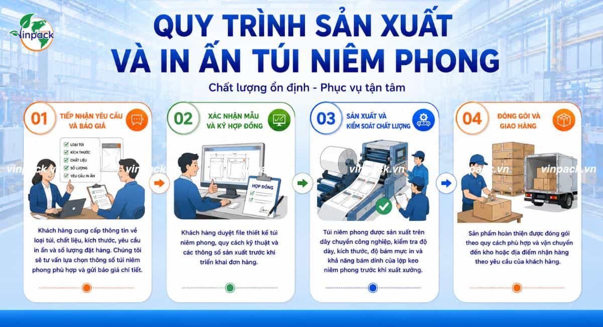 Quy trình sản xuất in túi niêm phong theo yêu cầu