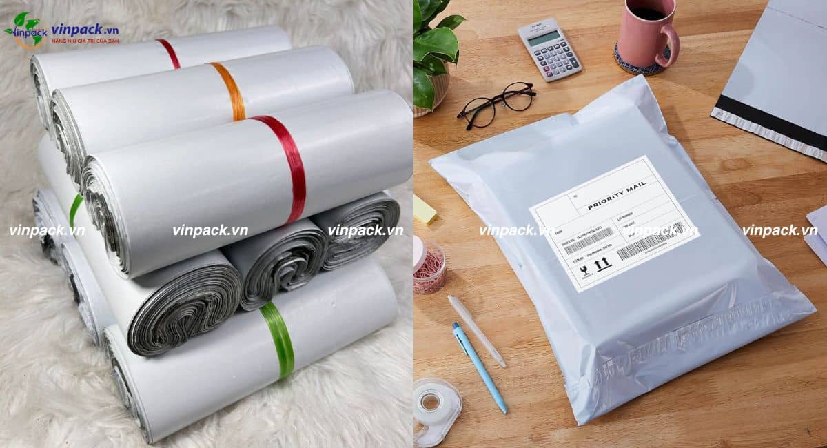 Túi niêm phong PE 2 lớp màu xám trơn không in