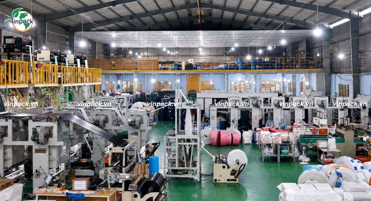 Hình ảnh xưởng sản xuất túi nilon hơn 10.000m² công suất 500-700 tấn tháng của Vinpack