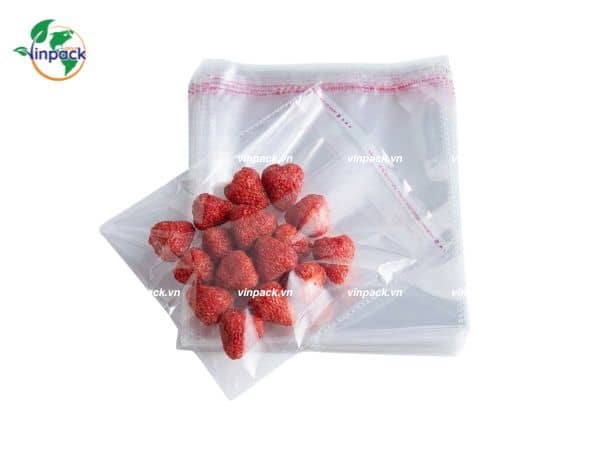 Túi OPP cắt seal nắp băng keo