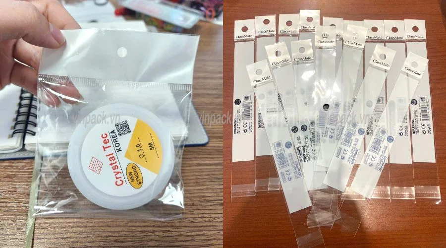 Túi OPP màng ngọc băng keo được in bằng kỹ thuật in lụa