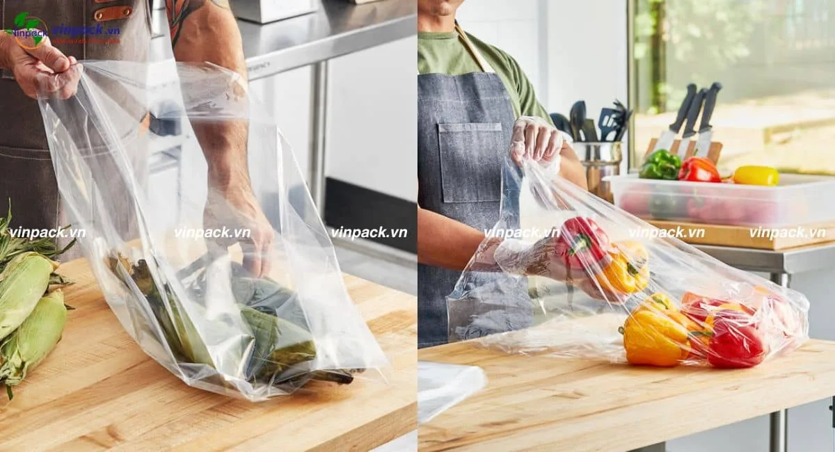 Túi pe miệng bằng đựng nông sản
