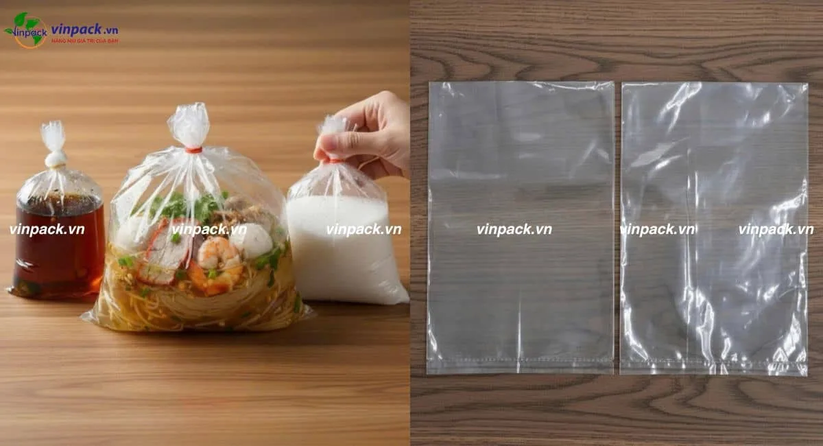 Túi PE miệng bằng đựng nước lèo