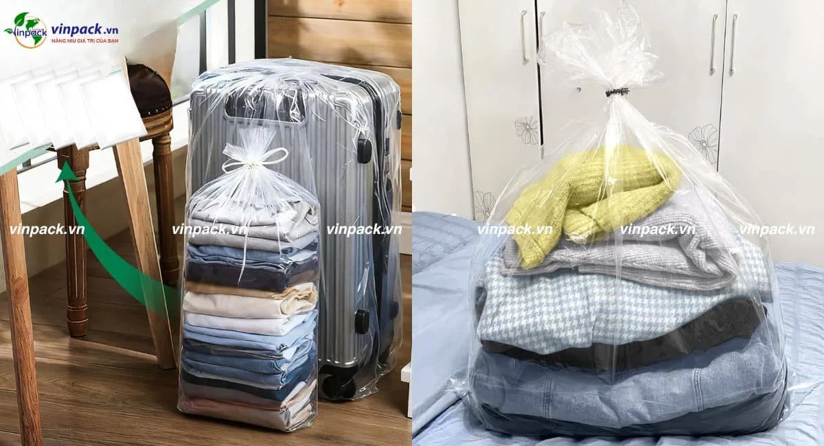 Túi PE miệng bằng đựng quần áo