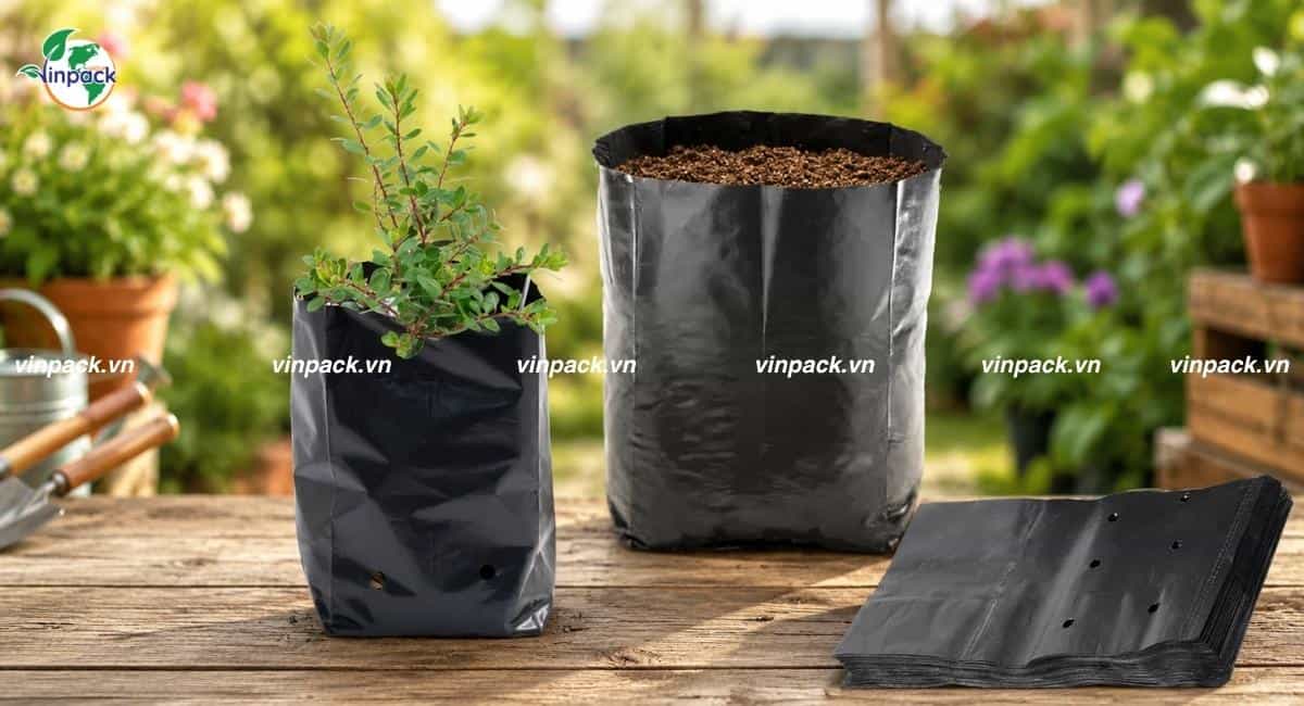Túi ươm cây màu đen phổ biến nhiều kích thước