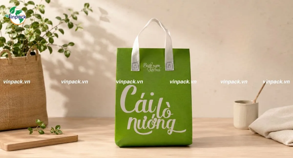 Mẫu túi vải không dệt giữ nhiệt đứng bánh
