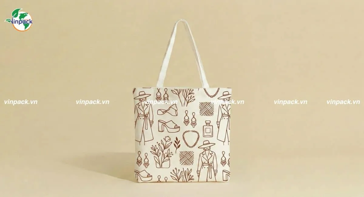 Túi vải bố canvas đựng quần áo cho cửa hàng quần áo in theo yêu cầu
