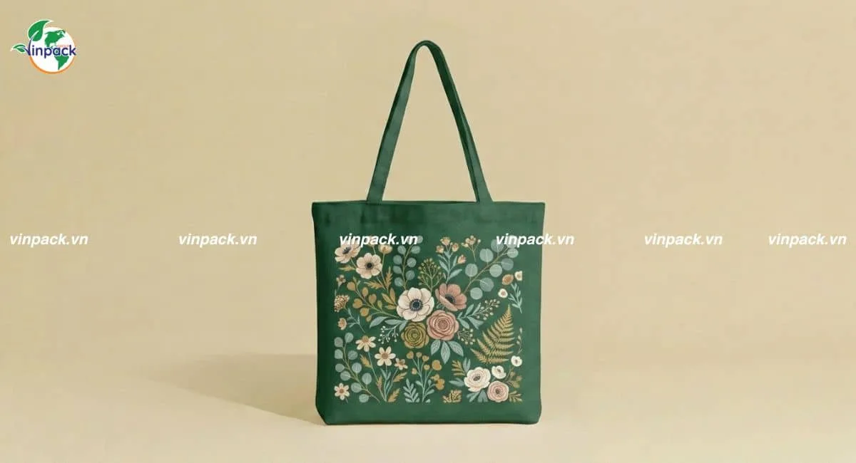 Túi vải bố canvas cho cửa hàng thực phẩm organic
