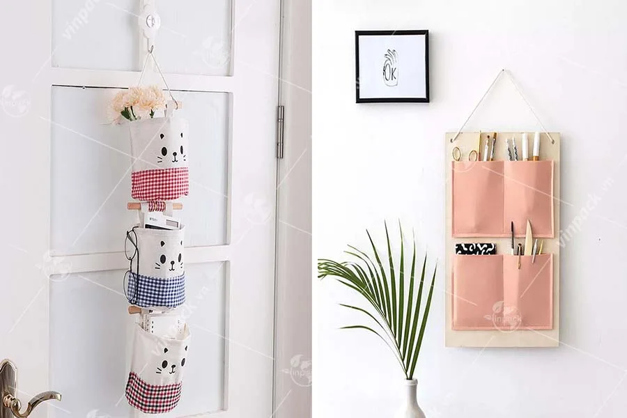 Túi vải bố treo tường đa dạng kích thước và màu sắc