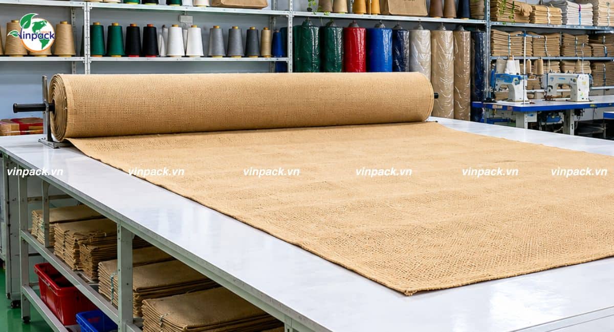 Hình ảnh một gốc nhà xưởng của Vinpack để thực hiện may túi vải đay