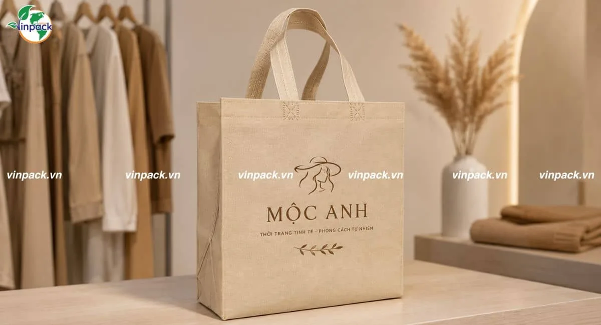 Túi vải không dệt dạng hộp cho cửa hàng quần áo thời trang